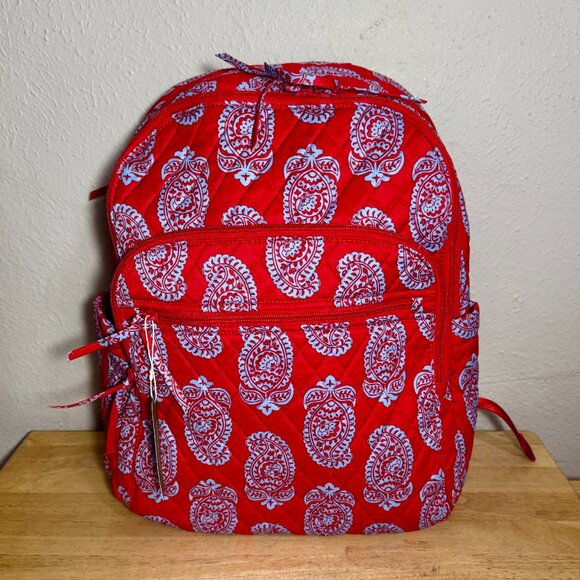 Vera Bradley Bancroft Backpack in Iconic Paisley Goji Berry Red NWT main image 7